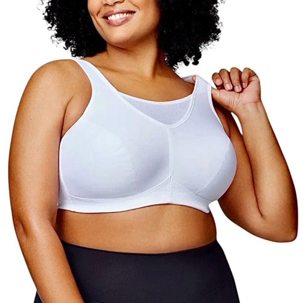 - Glamorise 48D White Camisole No Bounce Sports Bra! NEW!!